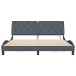 vidaXL Cadre de lit avec lumières LED gris foncé 180x200 cm velours