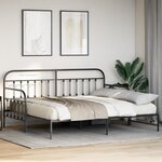Cadre de lit daybed vidaXL avec lit gigogne Noir 90x200 cm en acier