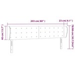 vidaXL Tête de lit avec oreilles Noir 203x23x78/88 cm Tissu