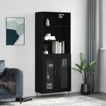 vidaXL Buffet haut Noir 69 5x34x180 cm Bois d'ingénierie