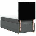 vidaXL Sommier à lattes de lit avec matelas Gris foncé 90x200 cm Tissu
