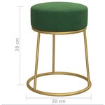 vidaXL Tabouret rond Vert Velours