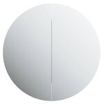 vidaXL Armoire de salle de bain miroir rond et LED Noir 47x47x17 5 cm