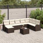 vidaXL Ensemble de canapés de jardin de 8 pièces avec coussins gris en poly rotin