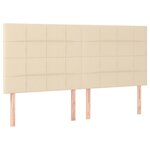 vidaXL Têtes de lit 4 Pièces Crème 90x5x78/88 cm Tissu
