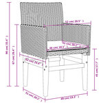 vidaXL Chaises de jardin coussins lot de 2 noir résine tressée et bois