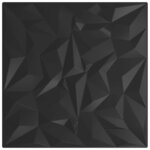 vidaXL Panneaux muraux 24 Pièces noir 50x50 cm XPS 6 m² améthyste