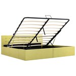 vidaXL Cadre de lit à stockage hydraulique Jaune lime Tissu 180x200 cm