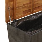 vidaXL Boîte de rangement de jardin noir résine tressée bois d'acacia