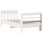 vidaXL Cadre de lit sans matelas blanc 75x190 cm bois de pin massif