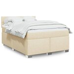 vidaXL Sommier à lattes de lit avec matelas Crème 140x190 cm Tissu