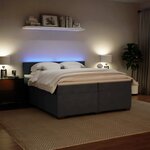 vidaXL Sommier à lattes de lit et matelas Gris foncé 200x200cm Velours
