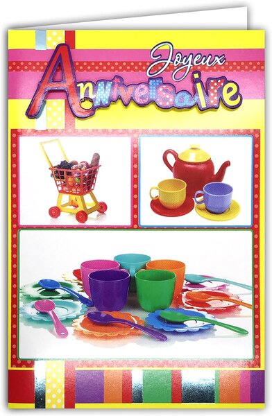 Carte Joyeux Anniversaire pour Petite Fille Enfant avec Enveloppe 12x17 5cm