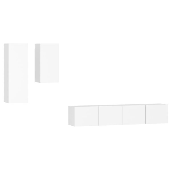 vidaXL Ensemble de meubles TV 4 Pièces Blanc Bois d'ingénierie