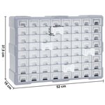 vidaXL Organisateur multi-tiroirs avec 64 tiroirs 52x16x37 5 cm