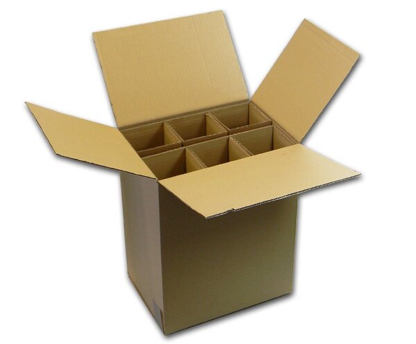 Lot de 100 cartons spécifiques pour expédier 6 bouteilles
