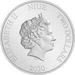 Pièce de monnaie 2 Dollars Niue 2020 1 once argent BE – Pluto