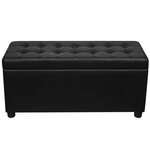 vidaXL Pouf de rangement Cuir synthétique Noir