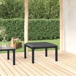 vidaXL Repose-pied de jardin avec coussin noir et gris résine tressée