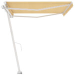 vidaXL Auvent manuel rétractable sur pied 400x300 cm Jaune et blanc