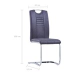 vidaXL Chaises à manger cantilever lot de 4 gris similicuir daim