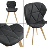 Lot de 2 chaises salle à manger similicuir 81 x 57 x 49 cm noir 03_0006759