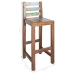 vidaXL Tabourets de bar lot de 2 bois massif de récupération