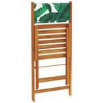 vidaXL Ensemble de bistro 3 Pièces motif de feuilles tissu et bois massif