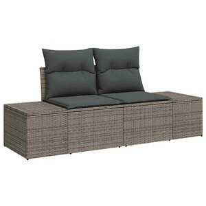 vidaXL Canapé de jardin avec coussin Gris 184 x 62 x 69 cm polyrotin