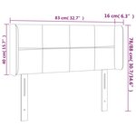 vidaXL Tête de lit avec oreilles Noir 83x16x78/88 cm Tissu