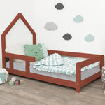 Lit cabane enfant POPPI 80 x 160 rouge brique 2