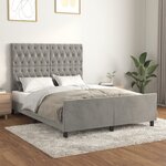 vidaXL Cadre de lit avec tête de lit Gris clair 140x190 cm Velours