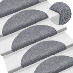 vidaXL Tapis d'escalier auto-adhésif 15 Pièces 56x17x3 cm Gris clair