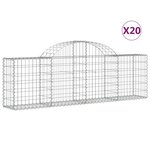 vidaXL Paniers à gabions arqués 20 Pièces 200x30x60/80 cm Fer galvanisé