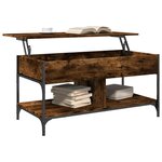 vidaXL Table basse chêne fumé 100x50x50 cm bois d'ingénierie et métal