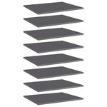 vidaXL Panneaux de bibliothèque 8 Pièces gris brillant bois d’ingénierie