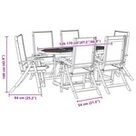vidaXL Ensemble à manger de jardin 7Pièces bois d'acacia solide textilène