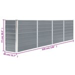 vidaXL Jardinière 320x40x77 cm Acier galvanisé Gris