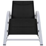 vidaXL Chaise longue textilène et aluminium noir