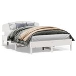 vidaXL Cadre de lit sans matelas blanc 150x200 cm bois de pin massif