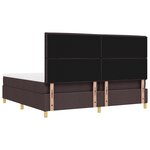 vidaXL Lit à sommier avec matelas et banc Marron Foncé 200x200 cm Tissu