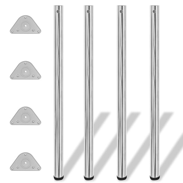 4 pieds de table réglables en hauteur 1100 mm Chromé