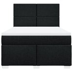 vidaXL Sommier à lattes de lit avec matelas Noir 140x190 cm Tissu