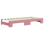 vidaXL Lit de jour avec lit gigogne et matelas rose 80x200 cm velours