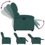 vidaXL Fauteuil inclinable électrique vert foncé tissu