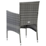 vidaXL Mobilier à dîner de jardin et coussins 7Pièces Résine tressée Gris