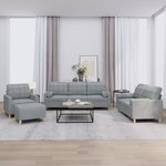 vidaXL Ensemble de canapés 4 Pièces coussins gris clair tissu