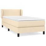 vidaXL Sommier à lattes de lit avec matelas Crème 100x200 cm Tissu