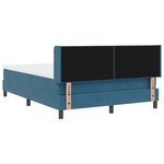 Lit à ressort vidaXL avec matelas bleu foncé 160x200 cm en velours