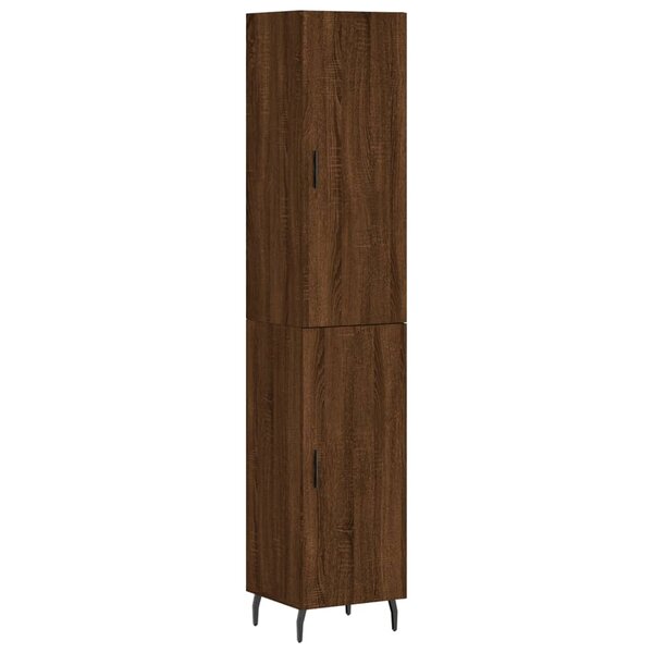 vidaXL Buffet haut Chêne marron 34 5x34x180 cm Bois d'ingénierie